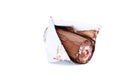 Roll of chocolate ice cream. Royalty Free Stock Photo