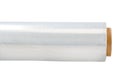 A roll of a clear stretch polyethylene sheeting isolated at the white background Royalty Free Stock Photo