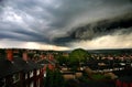 Roll Cloud moving over a small town in the UK. Royalty Free Stock Photo