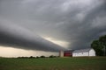 Roll cloud over farm Royalty Free Stock Photo