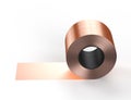 Roll of copper sheet or heap of copper tape