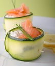 Roll cucumber with salmon Royalty Free Stock Photo