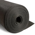 A roll of dark gray woollen fabric on a white background.