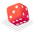 Roll dice icon, isometric style Royalty Free Stock Photo
