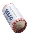 Roll of Dollar Coins Royalty Free Stock Photo