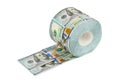 Roll of dollars toilet paper Royalty Free Stock Photo