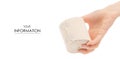 Roll of elastic bandage in hand medicine pattern Royalty Free Stock Photo