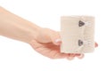 Roll elastic bandage in hand Royalty Free Stock Photo