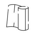 Roll of fabric material unwinding line drawing icon Royalty Free Stock Photo