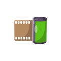 Roll Film Flat Illustration. Clean Icon Design Element on Isolated White Background