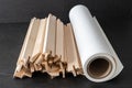 Roll of Fine Art Print Paper with Stretcher frames for print and framing photographs on Canvas Royalty Free Stock Photo