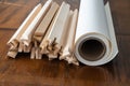 Roll of Fine Art Print Paper with Stretcher frames for print and framing photographs on Canvas Royalty Free Stock Photo