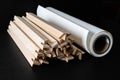 Roll of Fine Art Print Paper with Stretcher frames for print and framing photographs on Canvas Royalty Free Stock Photo