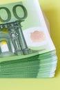 Roll of five hundred euro banknotes Royalty Free Stock Photo