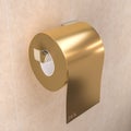 Roll of gold colored toilet paper