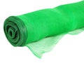 Roll of green mosquito net isolated on white Royalty Free Stock Photo