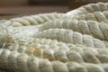 A roll marine mooring ropes close-up picture Royalty Free Stock Photo