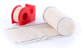 Roll of medical bandage with sticking plaster Royalty Free Stock Photo