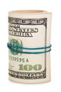 Roll of money and bow Royalty Free Stock Photo