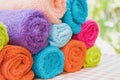 Roll of Multicolor towels Royalty Free Stock Photo
