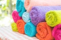 Roll of Multicolor towels Royalty Free Stock Photo