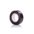 Roll new black tape for electrical. Studio shot isolated on whit Royalty Free Stock Photo