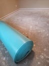 Roll of new carpet padding in the bedroom for replace