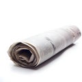Roll of newspapers Back to Basics: Daily Recap of the Stock Market in White Background Photos AI Generated