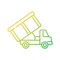 Roll-off truck gradient linear vector icon