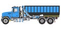 Roll off truck or Roll-Off Truck with an open container dumpster vector illustration
