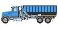 Roll off truck or Roll-Off Truck with an open container dumpster vector illustration Royalty Free Stock Photo