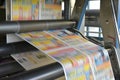 Roll offset print machine in a large print shop for production of newspapers & magazines