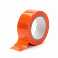 Roll of orange adhesive tape isolated on white background Royalty Free Stock Photo