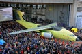 Roll-out of the assembly line of the new transport aircraft Antonov An-178, April 16, 2015