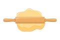 Roll out dough with rolling pin.