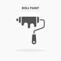 Roll Paint glyph icon.