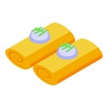 Roll pancake icon isometric vector. Menu breakfast Royalty Free Stock Photo