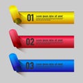 Roll paper color labels banner infographic template vector Royalty Free Stock Photo