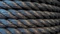 Roll plastic rope. Thick black rope.