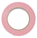 Roll of red double-sided tape on a white isolated background, repair and defect-fixing tool Royalty Free Stock Photo