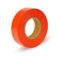 Roll of red plastic adhesive tape isolated on white Royalty Free Stock Photo