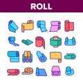 Roll And Reel Material Collection Icons Set Vector Royalty Free Stock Photo