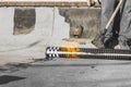 Roll roofing Installation with propane blowtorch during construction works