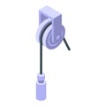 Roll rope effort icon, isometric style