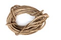 Roll of rope, rope knot isolated on white background Royalty Free Stock Photo