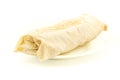 Roll sandwich on white plate Royalty Free Stock Photo