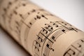 A roll of sheet music