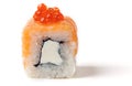 Roll with some salmon caviar,