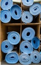 a roll of special insulation material is folded on a rack Royalty Free Stock Photo