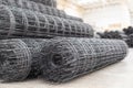 Roll of steel mesh or Wire Mesh use for reinforce concrete work in construction site Royalty Free Stock Photo